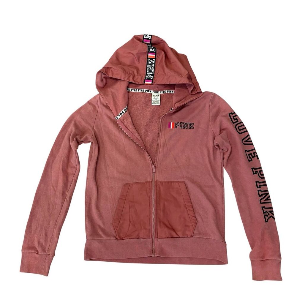 Victoria's Secret Love Pink Women's‎ Zip Hoodie Jacket Size M Pink